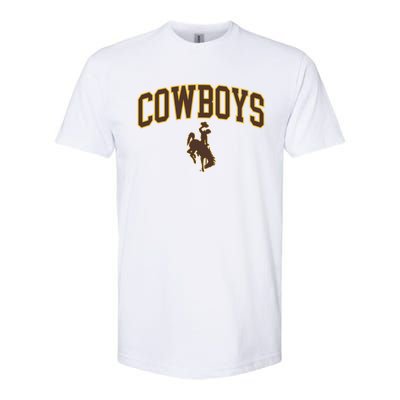 Wyoming Cowboys Cowboys Arch And Logo Gift Softstyle® CVC T-Shirt