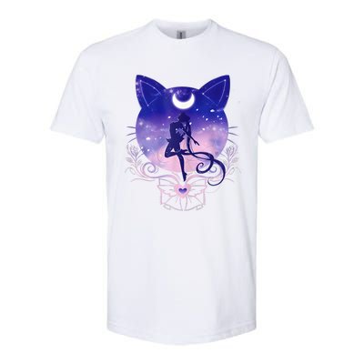 Womens Cat Moon Sailor Softstyle® CVC T-Shirt