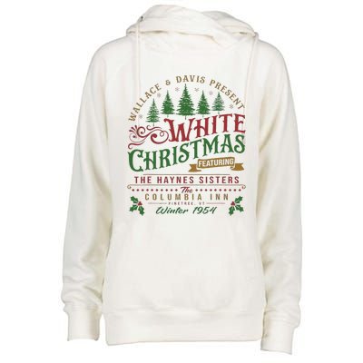 White Christmas Movie 1954 Xmas Song Haynes Sisters Xmas  Womens Funnel Neck Pullover Hood