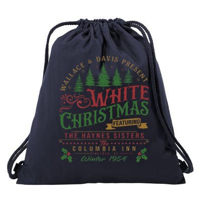 White Christmas Movie 1954 Xmas Song Haynes Sisters Xmas  Drawstring Bag