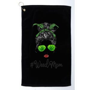 Womens Classy Mom Life With Leopard Mom Marijuana Weed Lover Platinum Collection Golf Towel