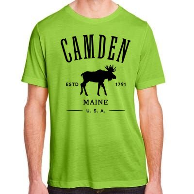 Women Camden Maine Usa With Moose Design Souvenir Adult ChromaSoft Performance T-Shirt