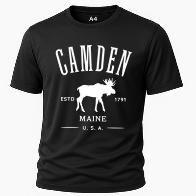 Women Camden Maine Usa With Moose Design Souvenir Performance Shirt