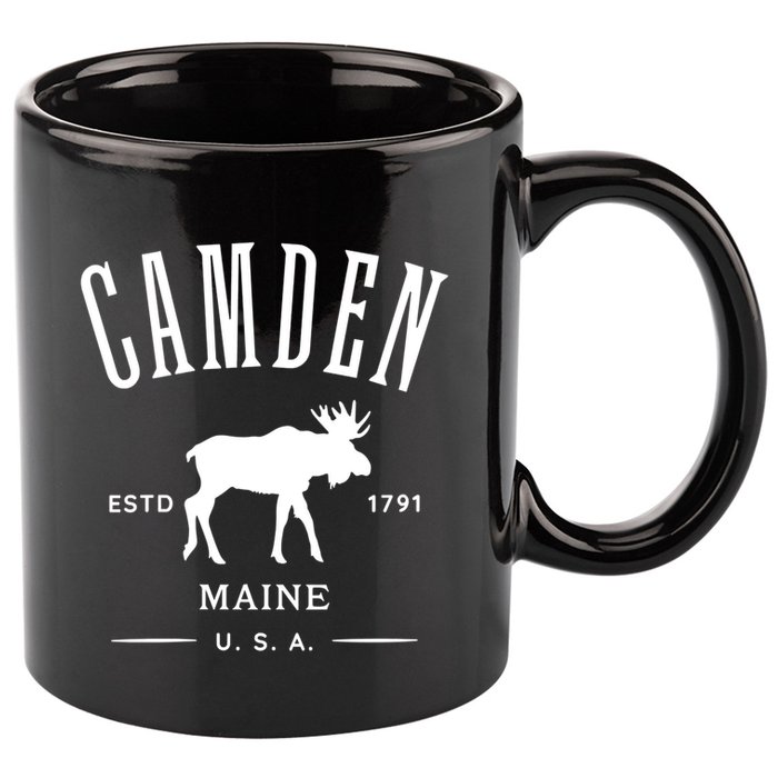 Women Camden Maine Usa With Moose Design Souvenir 11oz C Handle Ceramic Mug