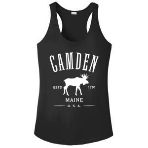 Women Camden Maine Usa With Moose Design Souvenir Ladies PosiCharge Competitor Racerback Tank