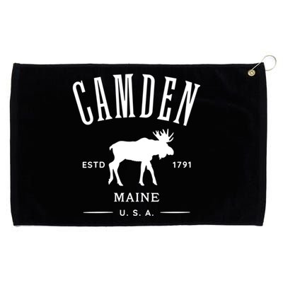 Women Camden Maine Usa With Moose Design Souvenir Grommeted Golf Towel