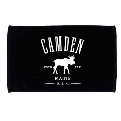 Women Camden Maine Usa With Moose Design Souvenir Microfiber Hand Towel