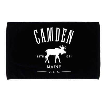 Women Camden Maine Usa With Moose Design Souvenir Microfiber Hand Towel