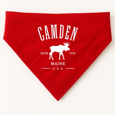 Women Camden Maine Usa With Moose Design Souvenir USA-Made Doggie Bandana