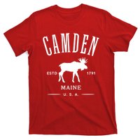 Women Camden Maine Usa With Moose Design Souvenir T-Shirt