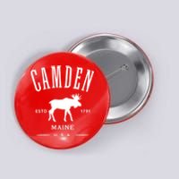 Women Camden Maine Usa With Moose Design Souvenir Button