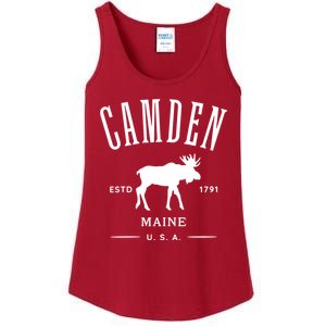 Women Camden Maine Usa With Moose Design Souvenir Ladies Essential Tank