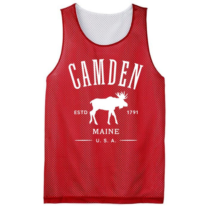 Women Camden Maine Usa With Moose Design Souvenir Mesh Reversible Basketball Jersey Tank