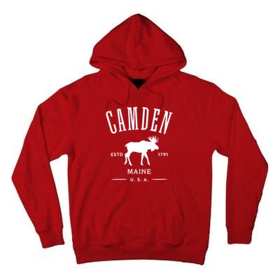 Women Camden Maine Usa With Moose Design Souvenir Tall Hoodie