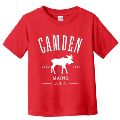 Women Camden Maine Usa With Moose Design Souvenir Toddler T-Shirt
