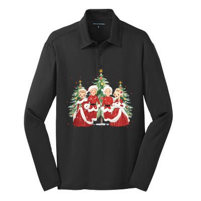 White Christmas Movie 1954 Xmas Song Holiday Pajamas Retro Silk Touch Performance Long Sleeve Polo