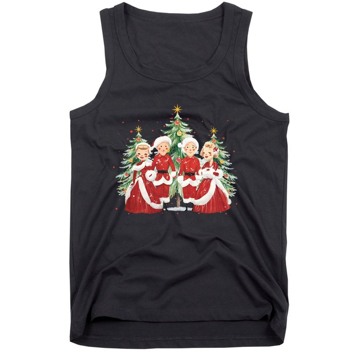 White Christmas Movie 1954 Xmas Song Holiday Pajamas Retro Tank Top