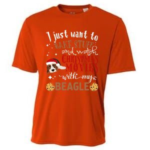 Watch Christmas Movies With My Beagle Dog Lover Gift Cooling Performance Crew T-Shirt