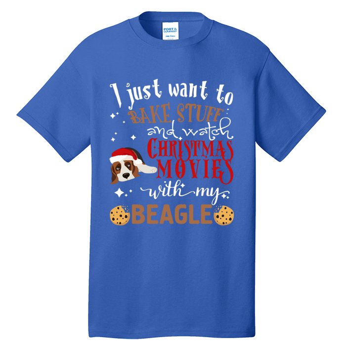 Watch Christmas Movies With My Beagle Dog Lover Gift Tall T-Shirt