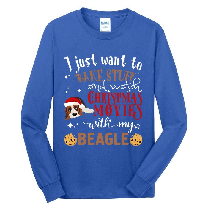 Watch Christmas Movies With My Beagle Dog Lover Gift Tall Long Sleeve T-Shirt