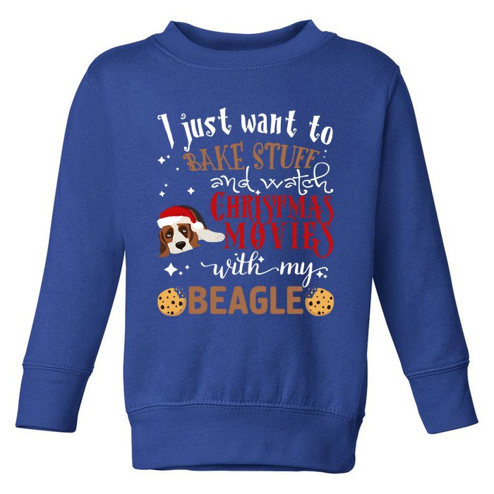 Watch Christmas Movies With My Beagle Dog Lover Gift Toddler Sweatshirt