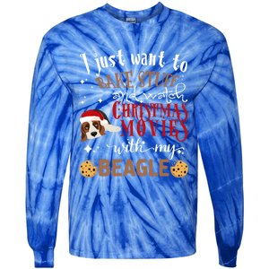 Watch Christmas Movies With My Beagle Dog Lover Gift Tie-Dye Long Sleeve Shirt