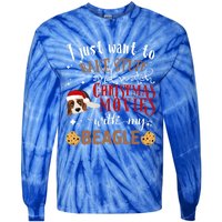 Watch Christmas Movies With My Beagle Dog Lover Gift Tie-Dye Long Sleeve Shirt