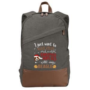 Watch Christmas Movies With My Beagle Dog Lover Gift Cotton Canvas Backpack