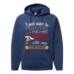 Watch Christmas Movies With My Beagle Dog Lover Gift Performance Fleece Hoodie