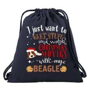 Watch Christmas Movies With My Beagle Dog Lover Gift Drawstring Bag