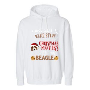 Watch Christmas Movies With My Beagle Dog Lover Gift Garment-Dyed Fleece Hoodie