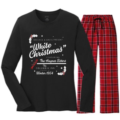 White Christmas Movie 1954 Xmas Song Haynes Sisters Xmas Women's Long Sleeve Flannel Pajama Set 