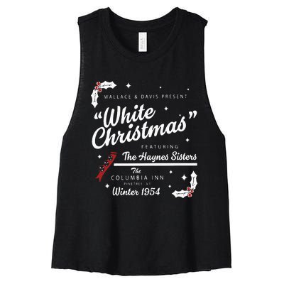 White Christmas Movie 1954 Xmas Song Haynes Sisters Xmas Women's Racerback Cropped Tank