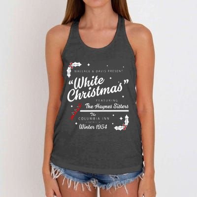 White Christmas Movie 1954 Xmas Song Haynes Sisters Xmas Women's Knotted Racerback Tank