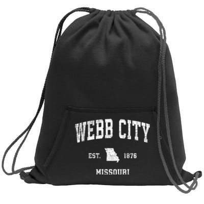 Webb City Missouri Mo Vintage Sports Sweatshirt Cinch Pack Bag