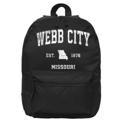 Webb City Missouri Mo Vintage Sports 16 in Basic Backpack