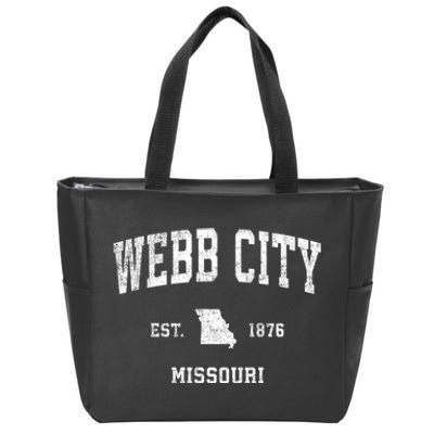 Webb City Missouri Mo Vintage Sports Zip Tote Bag