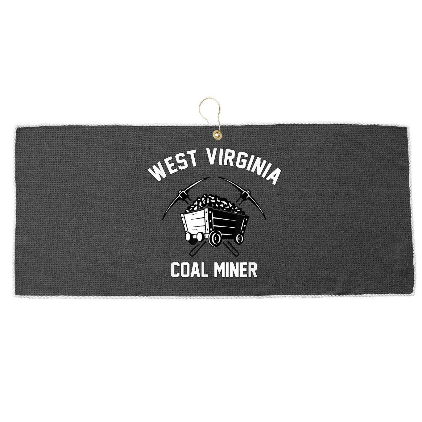 WV Coal Miner Large Microfiber Waffle Golf Towel