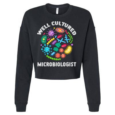 Well Cultured Microbiologist Science Microbiology Scientist Cropped Pullover Crew