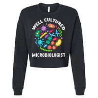 Well Cultured Microbiologist Science Microbiology Scientist Cropped Pullover Crew