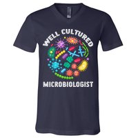 Well Cultured Microbiologist Science Microbiology Scientist V-Neck T-Shirt