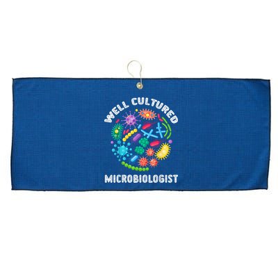 Well Cultured Microbiologist Science Microbiology Scientist Large Microfiber Waffle Golf Towel