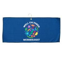Well Cultured Microbiologist Science Microbiology Scientist Large Microfiber Waffle Golf Towel