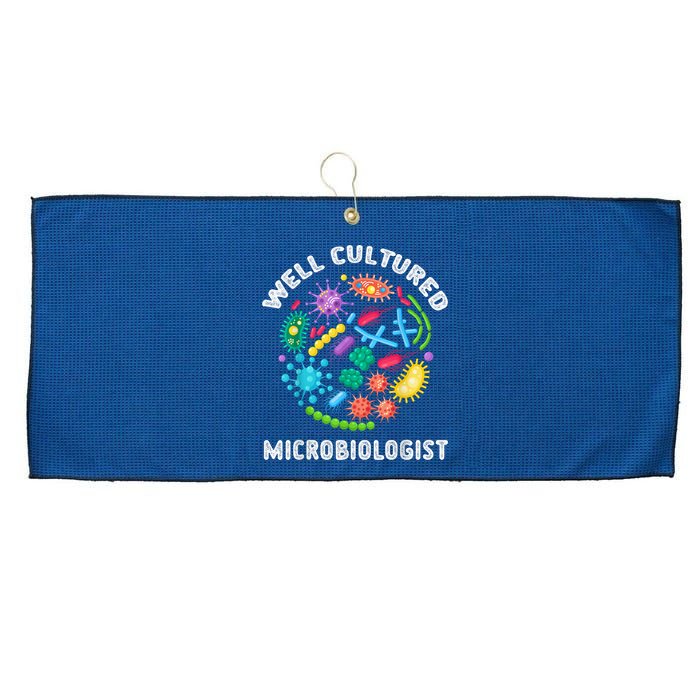 Well Cultured Microbiologist Science Microbiology Scientist Large Microfiber Waffle Golf Towel