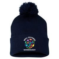 Well Cultured Microbiologist Science Microbiology Scientist Pom Pom 12in Knit Beanie