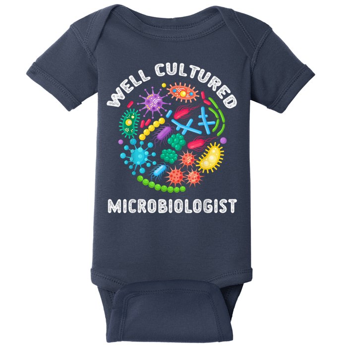 Well Cultured Microbiologist Science Microbiology Scientist Baby Bodysuit