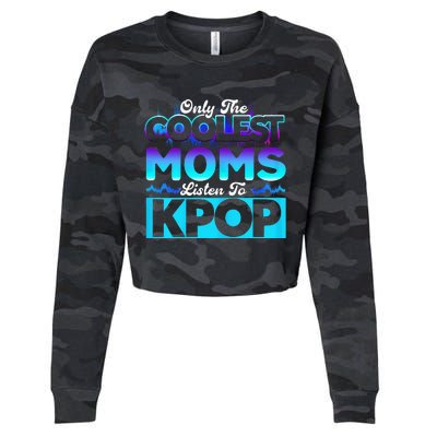 Womens Coolest Moms Listen To Kpop Kpop Merch Cropped Pullover Crew