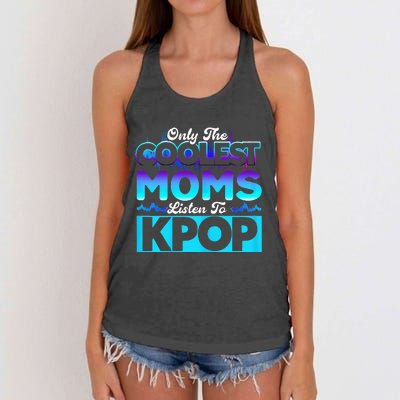 Womens Coolest Moms Listen To Kpop Kpop Merch Women's Knotted Racerback Tank