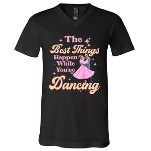 White Christmas Movie The Best Things Happen While Youre Dancing Wallace & Davis V-Neck T-Shirt