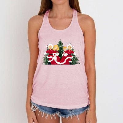 White Christmas Movie 1954 Xmas Song Holiday Pajamas Retro Women's Knotted Racerback Tank